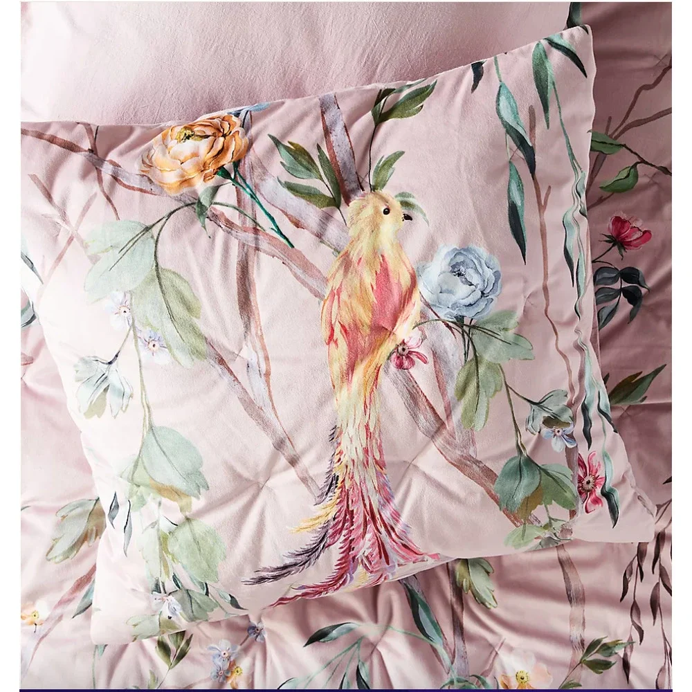 Anthropologie Velvet Josie Euro Pillow Sham Blush NEW